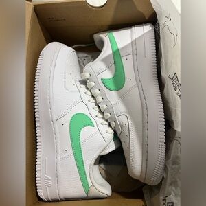 Nike Airforce 1’s with Green accent